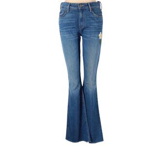 MOTHER The Weekender Fray, Rare Daisy Design, Gold Rush Medium Blue, Size 28